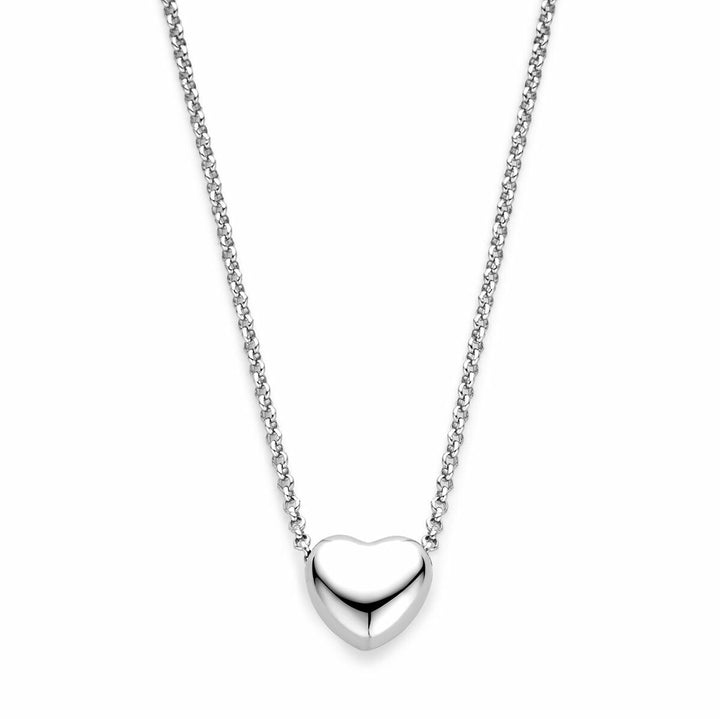 necklace heart 1.5 mm 40 + 5 cm silver rhodium plated