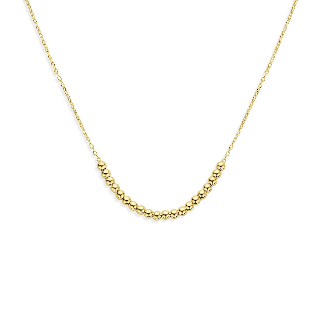 14k Geelgouden collier met bolletjes