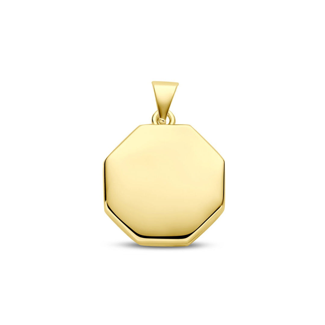 Verguld 925 zilveren medaillon 8-kant