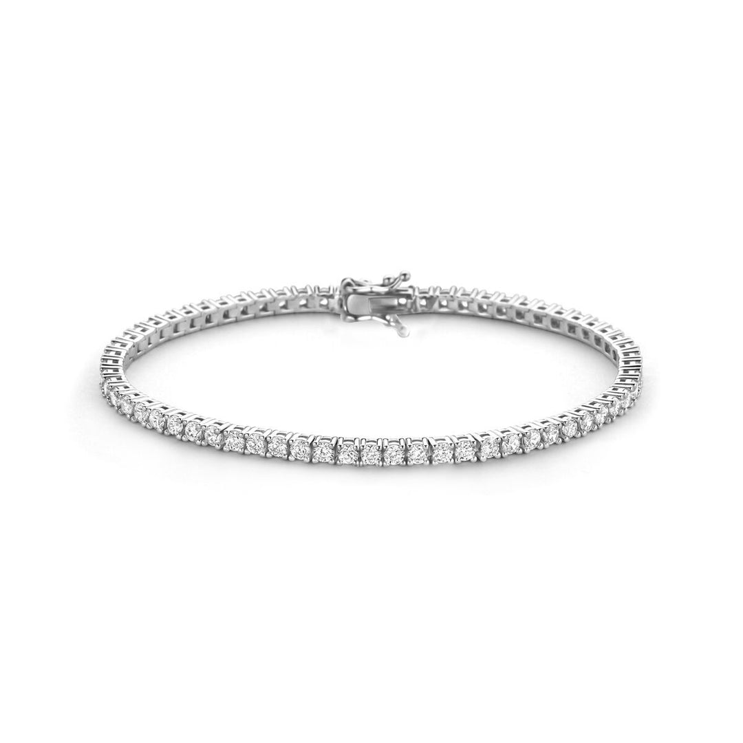 Zilveren tennisarmband met zirkonia – gerhodineerd 925 zilver, 3 mm breed