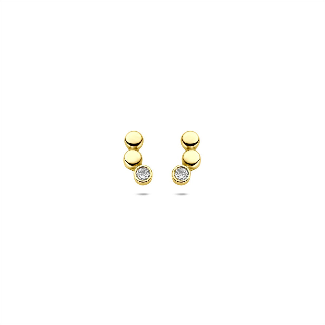 9k geelgouden oorknoppen met zirkonia – 8,5x4mm