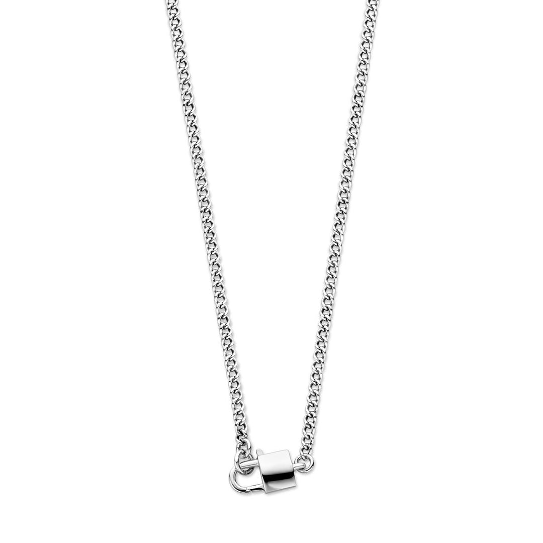 necklace clasp 3.0 mm 45 cm silver rhodium plated