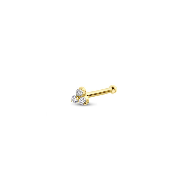 nose stud zirconia ball 14K yellow gold