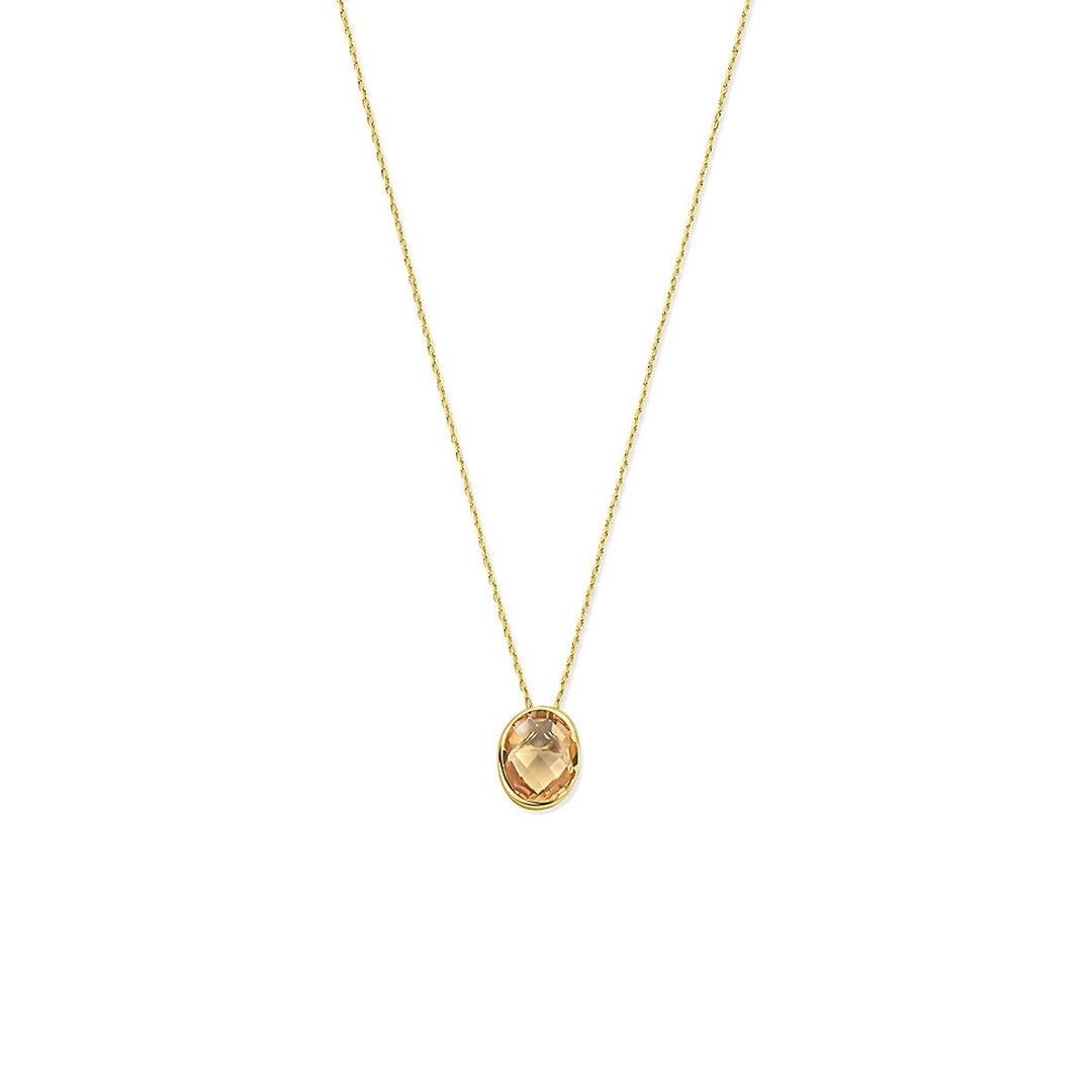 14k Geelgouden collier met citrien – 41-45 cm