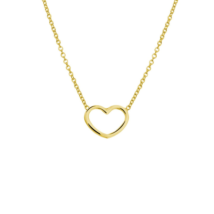 necklace heart 41 + 5 cm 3 micron silver gold plated (yellow)