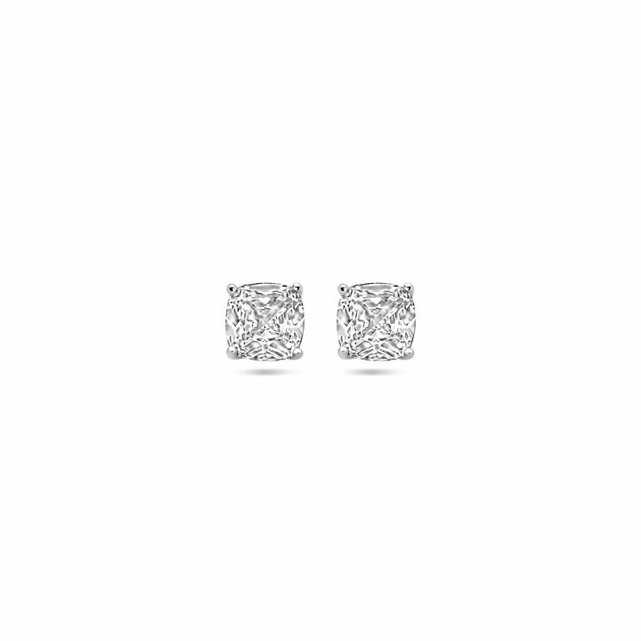 ear studs zirconia silver rhodium plated