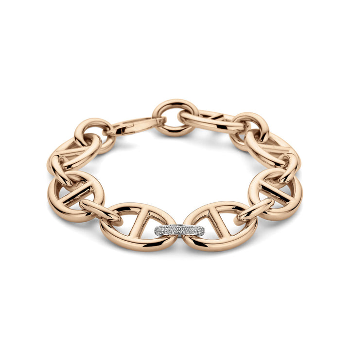 bracelet navy diamond 0.34ct g vsi 16 mm 20.5 cm 18K bicolor gold rose/white
