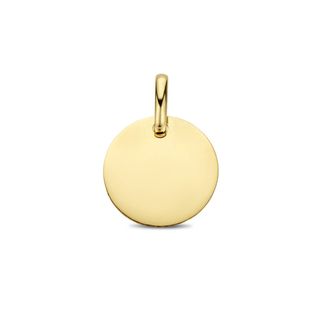 9k Geelgouden Graveerhanger Rond