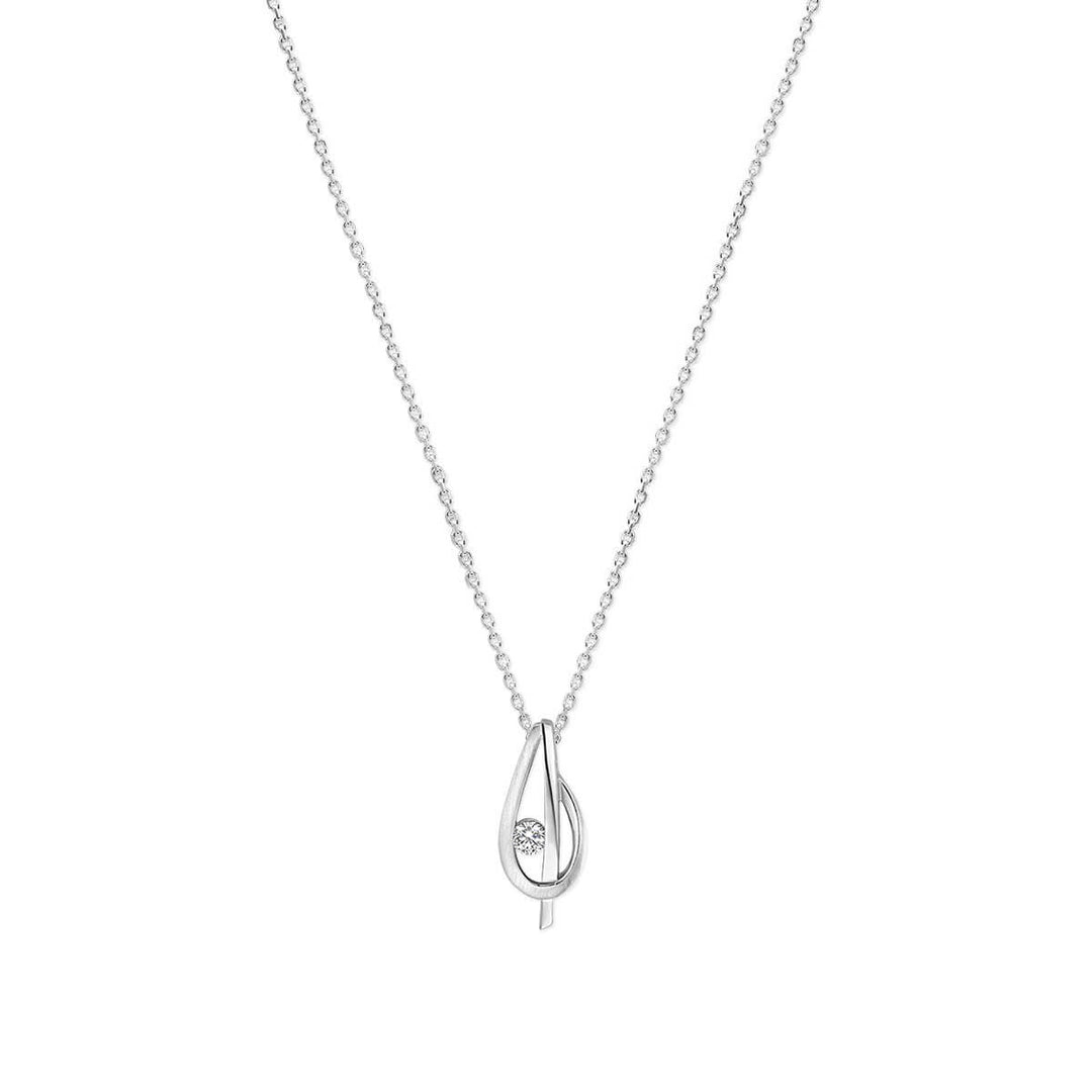 Zilveren ketting met solitaire zirkonia
