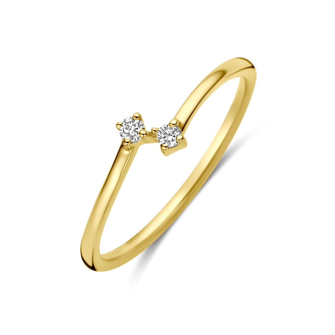 14k Geelgouden Ring met Diamant 0,05 ct