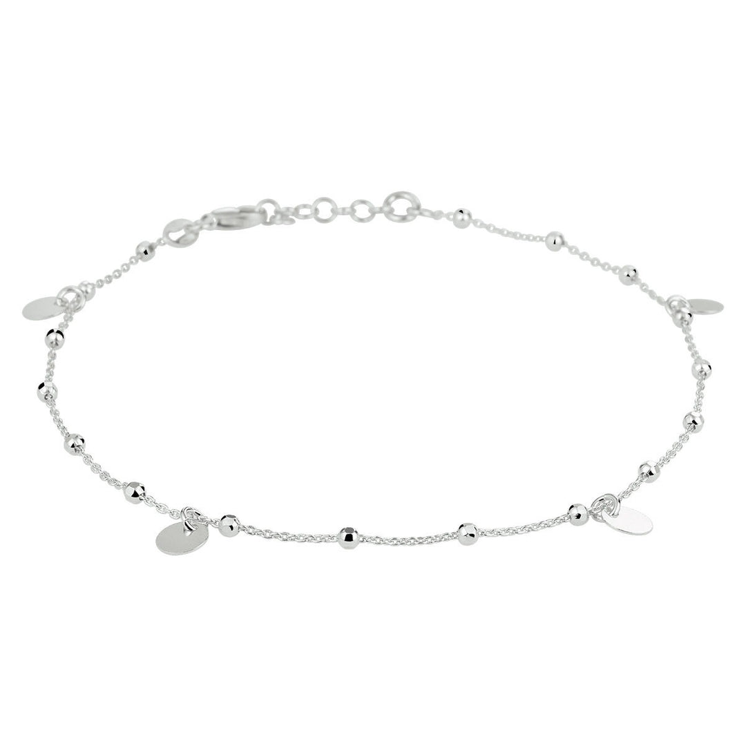 anklet circles 24 + 2 cm silver rhodium plated