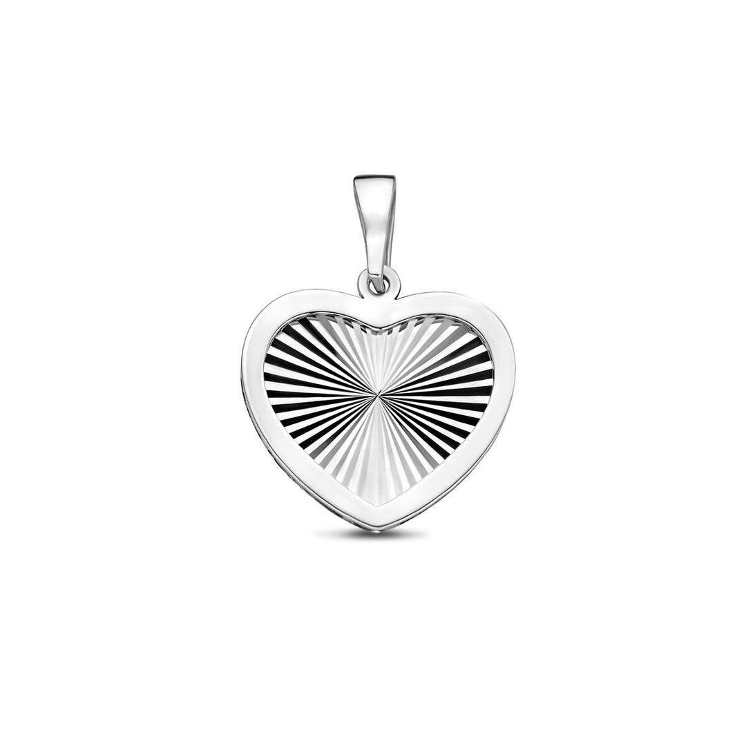 Zilveren hanger dames – gerhodineerd 925 zilver, hartvorm 18 mm