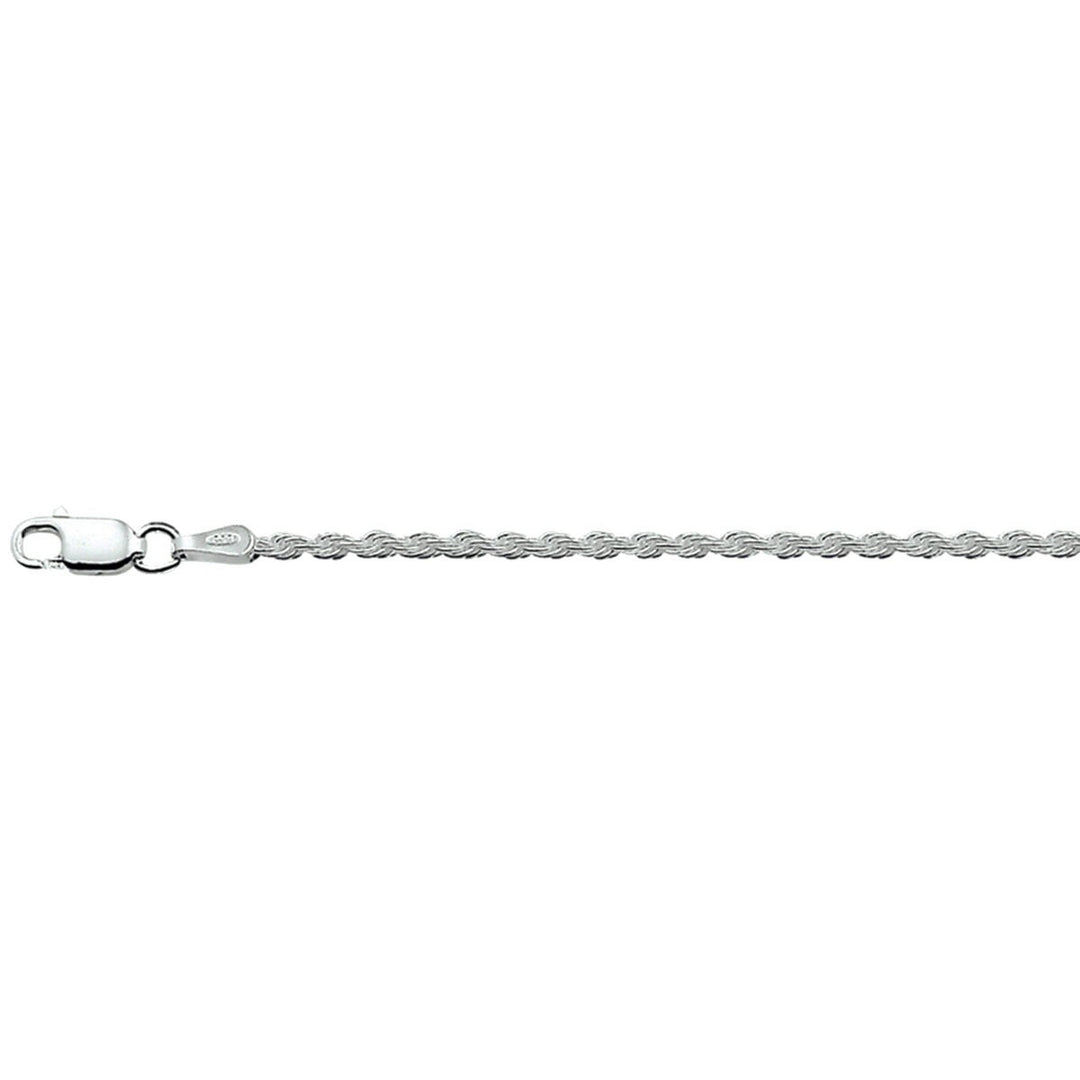 anklet cord 2.0 mm 24 - 26 cm silver rhodium plated