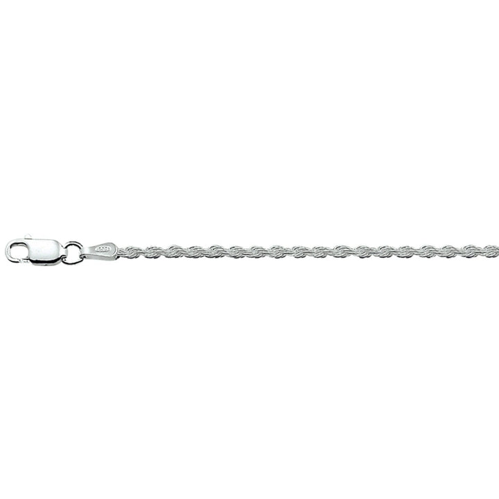 anklet cord 2.0 mm 24 - 26 cm silver rhodium plated