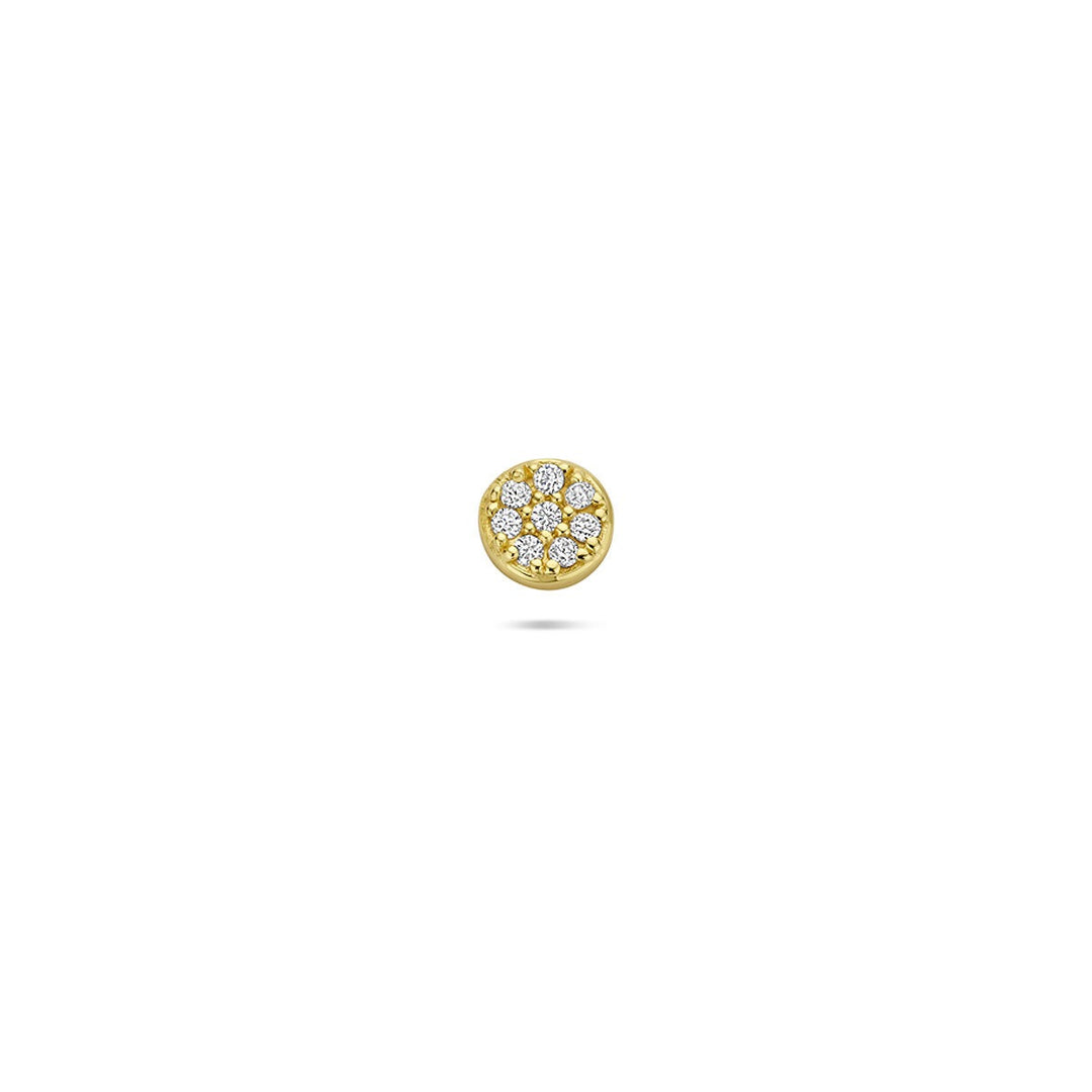 Verguld zilveren flat back piercing met zirkonia