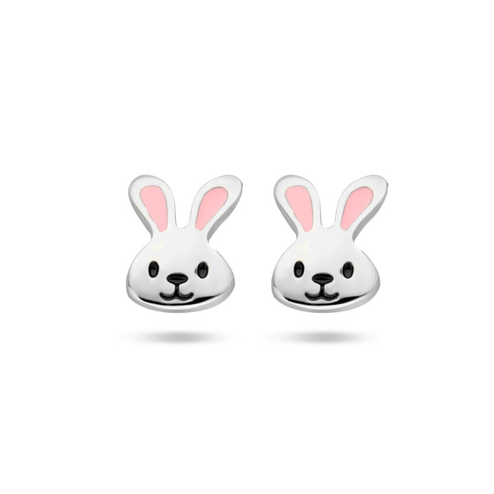 rabbit ear studs silver rhodium plated