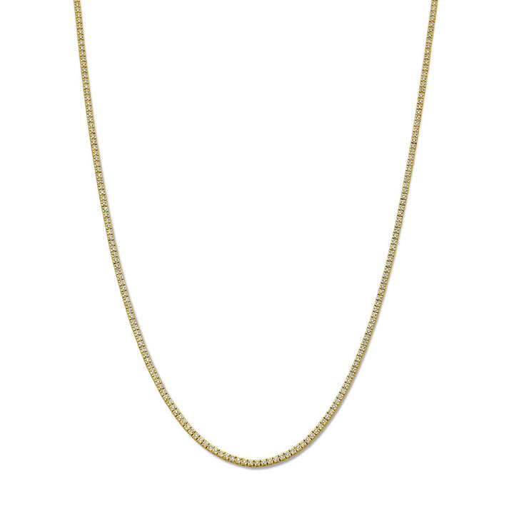 tennis necklace lab grown diamond 3.00ct g si 2.2 mm 42 cm 14K yellow gold