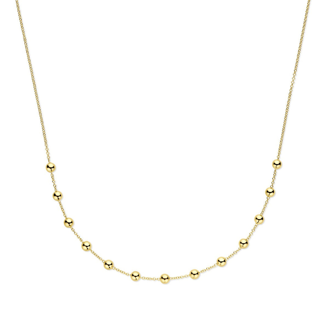 14k Geelgouden bolletjes collier dames