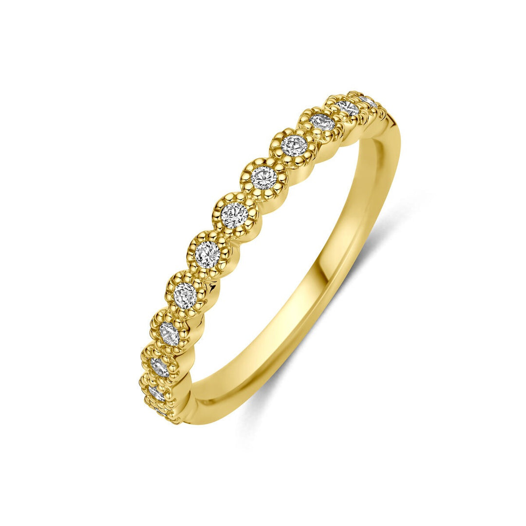 14k Geelgouden Alliance Ring met Diamant 0,18 ct