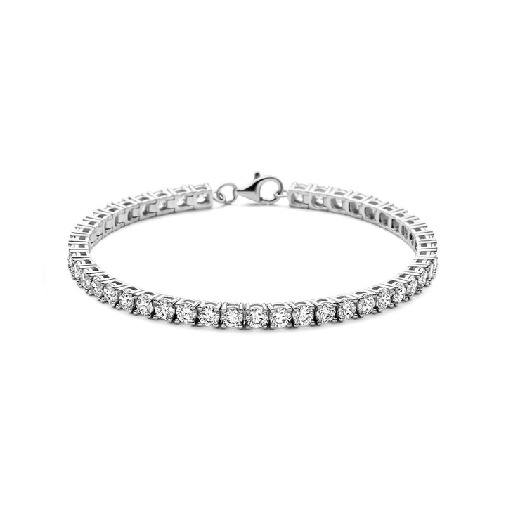 tennis bracelet zirconia 4.2 mm 18.5 cm silver rhodium plated