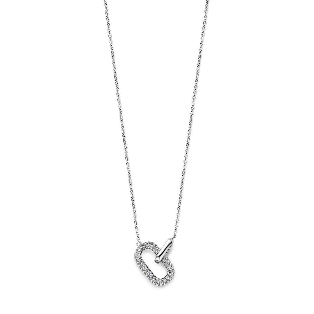 zirconia necklace 1.2 mm 42 + 4 cm silver rhodium plated