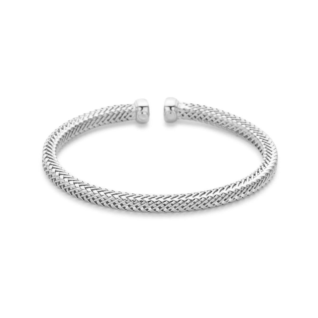 Gerhodineerd 925 zilveren klemband 58 x 4.5 mm