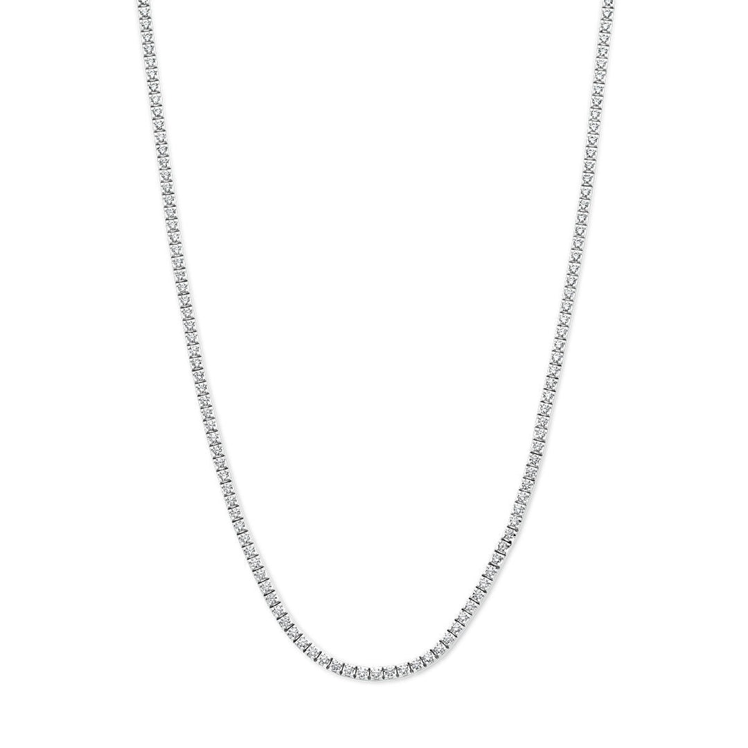 tennis necklace lab grown diamond 3.00ct g si 2.2 mm 42 cm 14K white gold