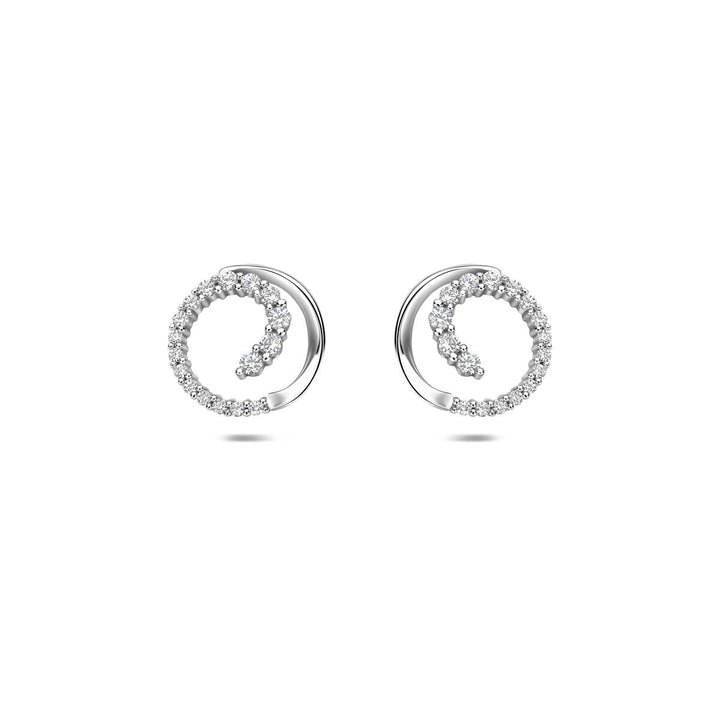 Zilveren oorknopjes met zirkonia – entourage briljant geslepen 9,5 mm