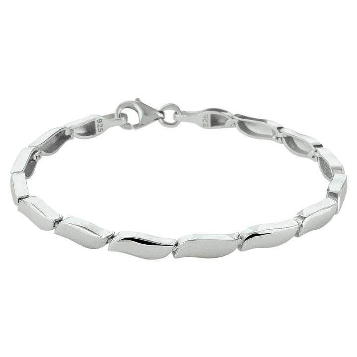 bracelet poly/matte 4.3 mm 19 cm silver rhodium plated