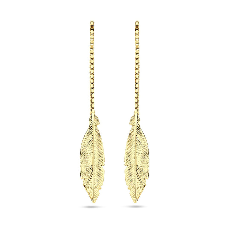 pull-through earrings spring 1 micron silver gold plated (yellow)