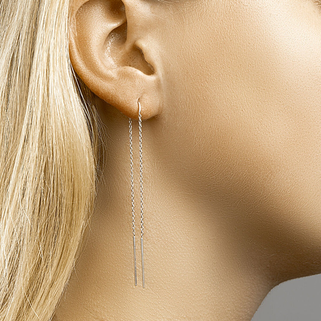 pull-through earrings silver rhodium plated