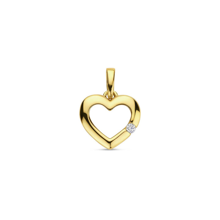 pendant heart zirconia 14K yellow gold