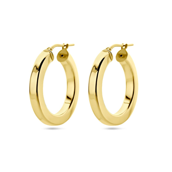 Verguld Zilveren Oorringen – Vlak 27.5 mm
