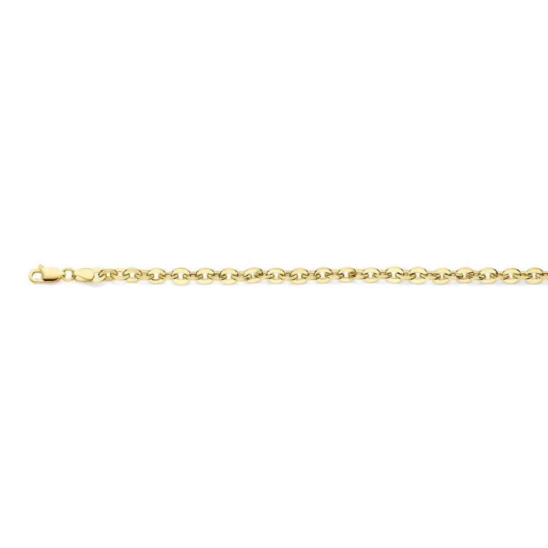 14k Geelgouden Collier met Fantasieschakel – 5mm Breed