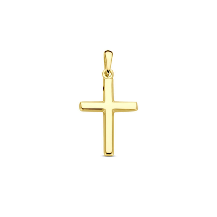14k geelgouden kruis hanger – 17 x 12 mm