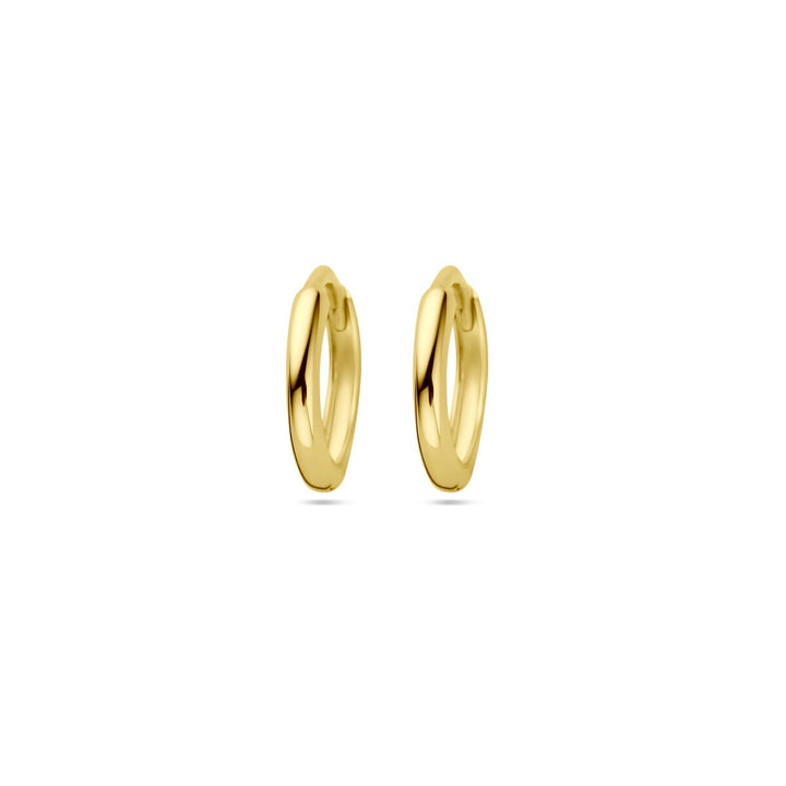 drop earrings 1.5 mm semi-circular tube 14K yellow gold