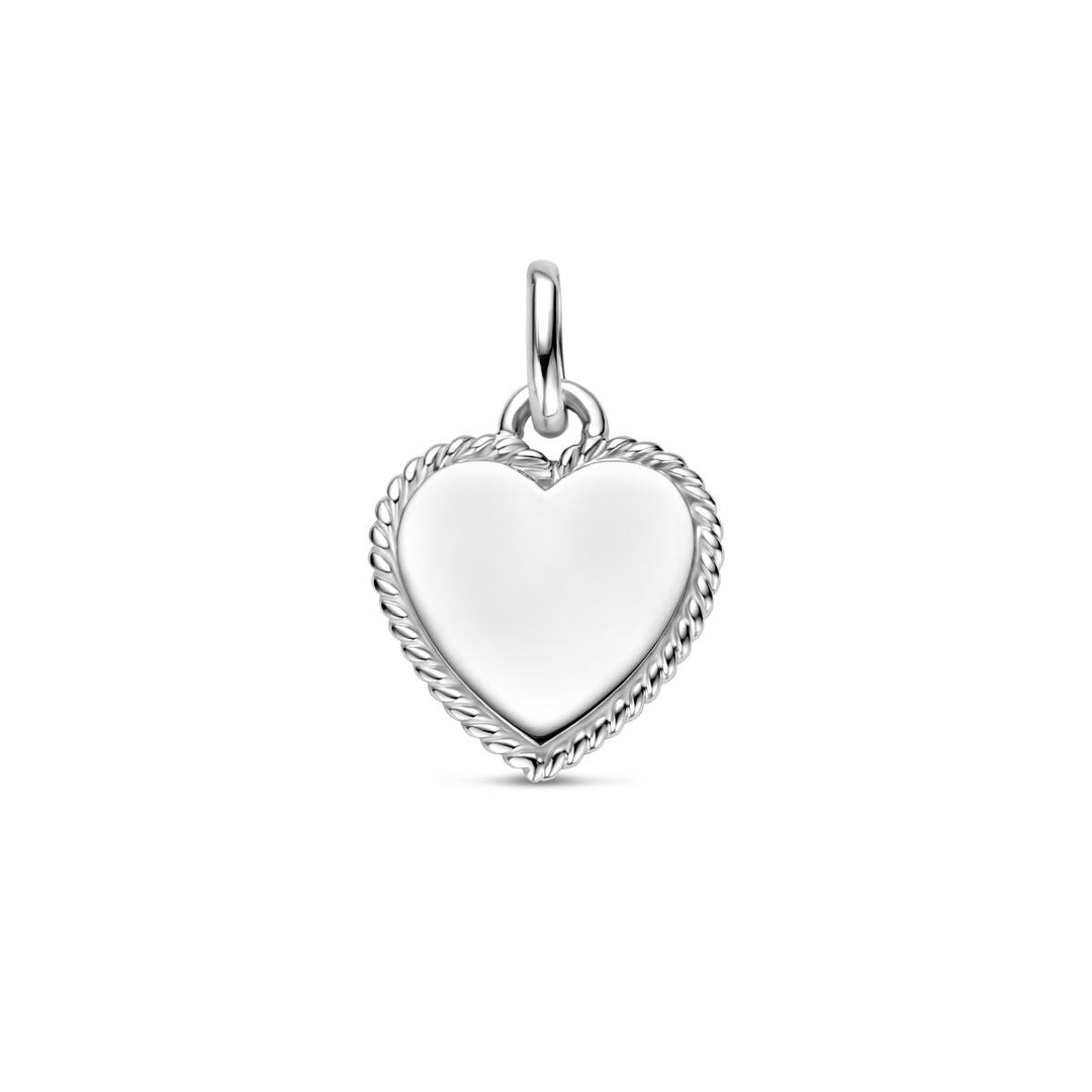 engraving pendant heart silver rhodium plated
