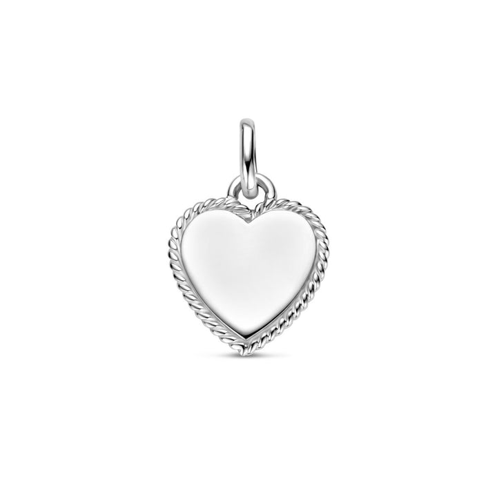 engraving pendant heart silver rhodium plated