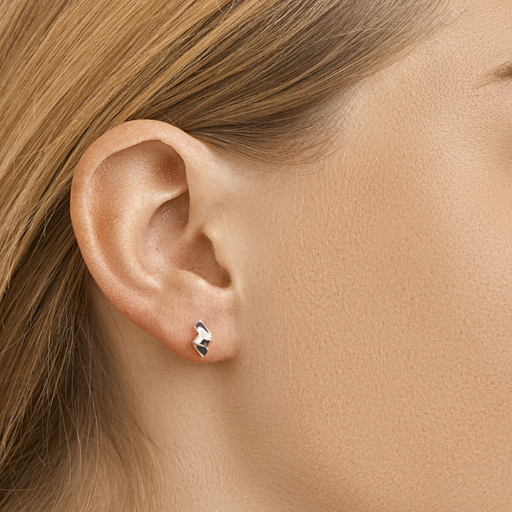 ear studs silver white