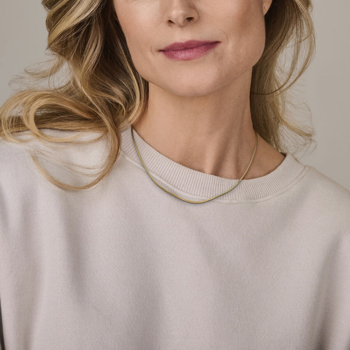 Stalen dames ketting met geelgouden ion plating