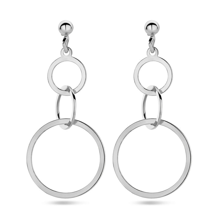 earrings circles silver rhodium plated