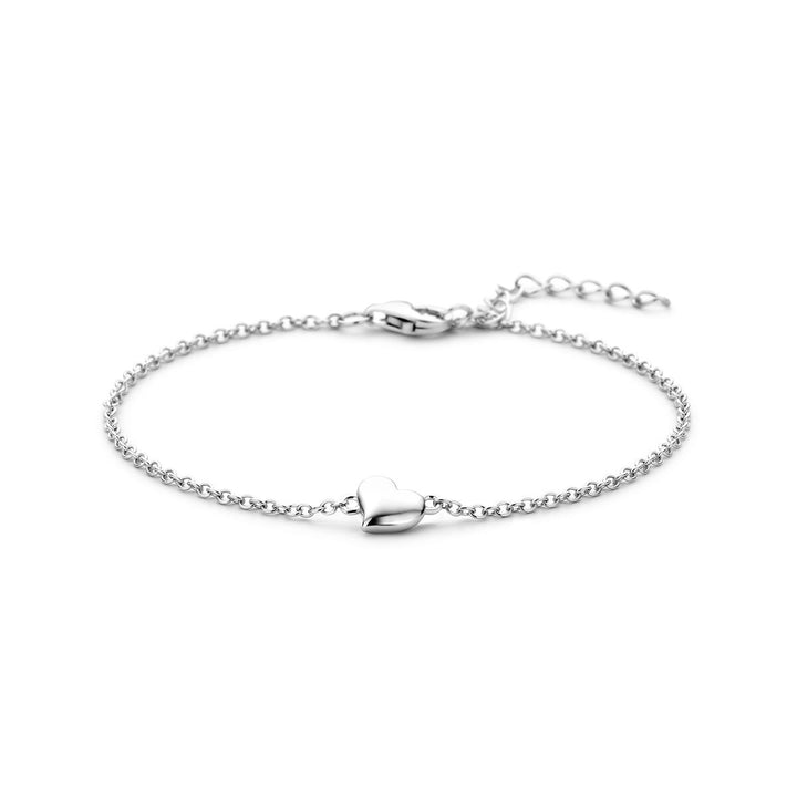bracelet heart 16 + 3 cm silver rhodium plated