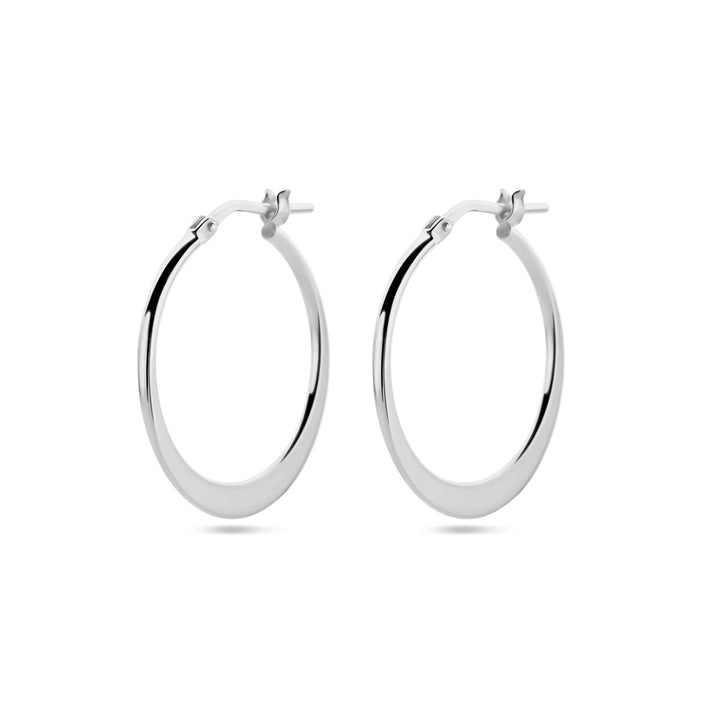 earrings pointed tube silver rhodium plated