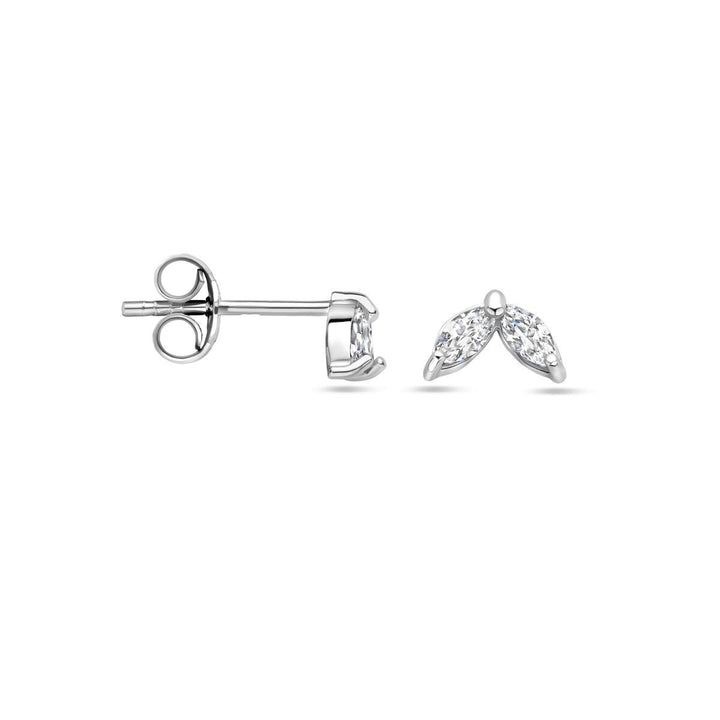 ear studs zirconia silver rhodium plated