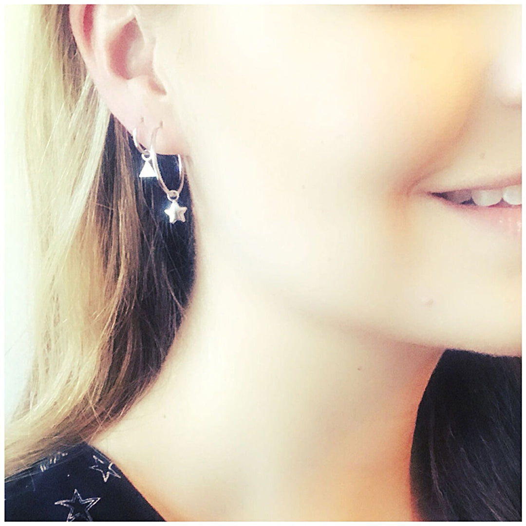 triangle earrings silver rhodium plated