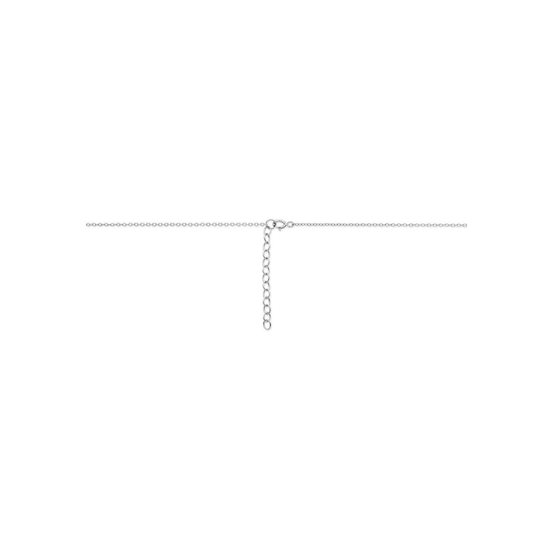 Gerhodineerd 925 zilveren collier met 5 hartjes