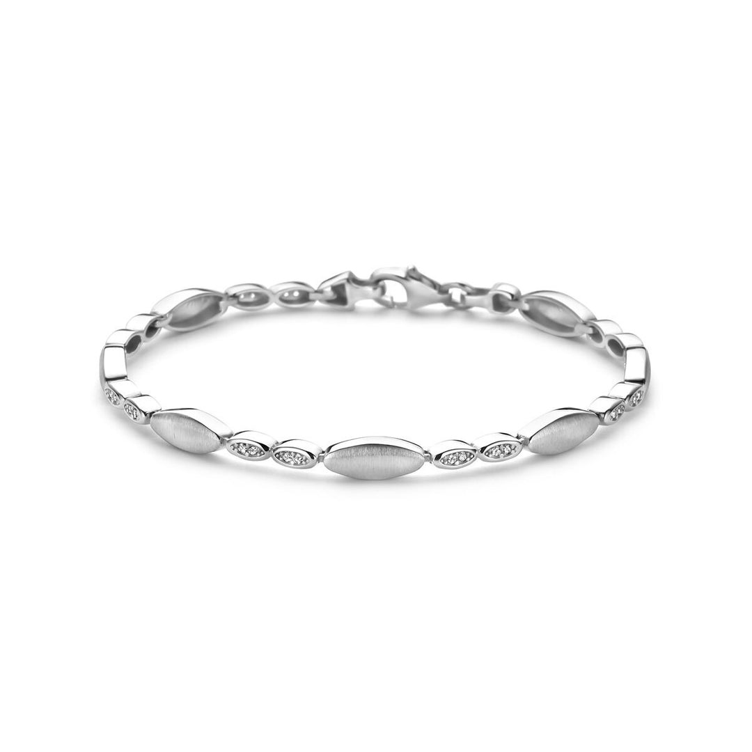 Zilveren dames armband met zirkonia gerhodineerd 4,7 mm 19 cm