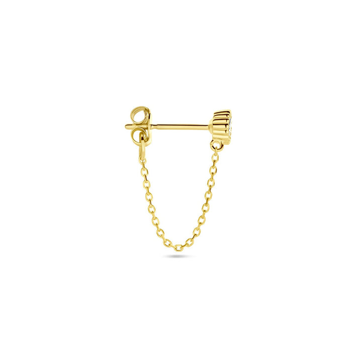 ear stud zirconia per piece 14K yellow gold