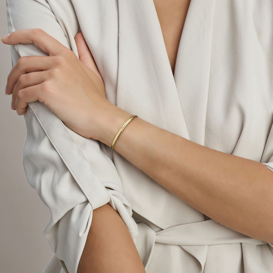 14k Geelgouden gourmette armband dames