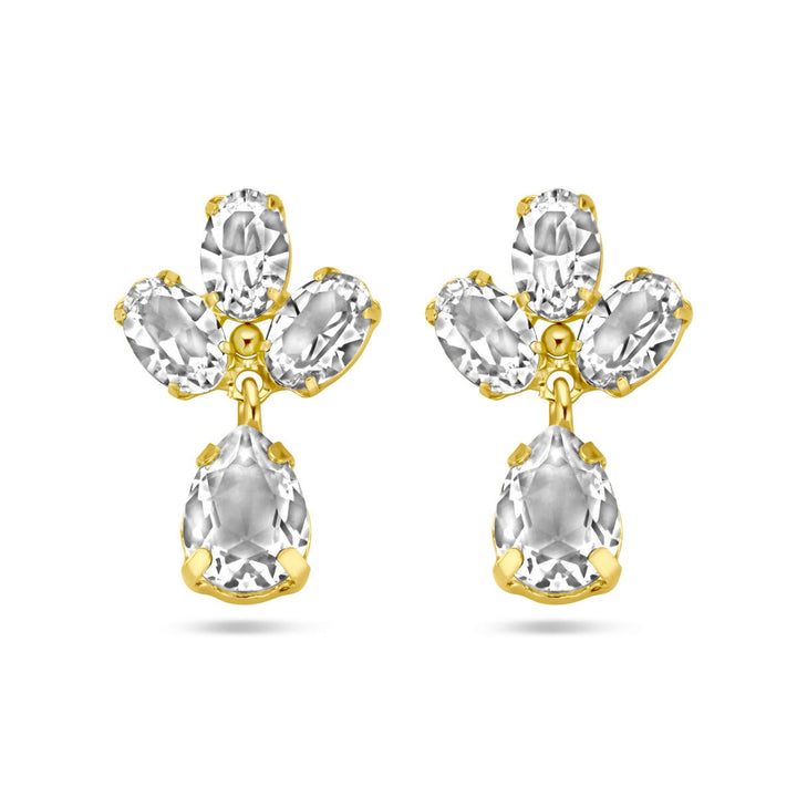 swarovski earrings 1 micron silver gold plated (yellow)